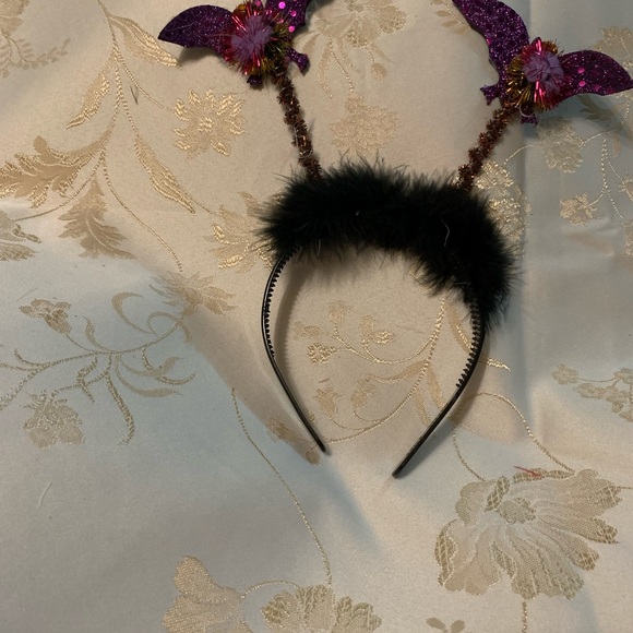 Two black headbands with purple sparkly bats on ends of each antenna. - Picture 7 of 7